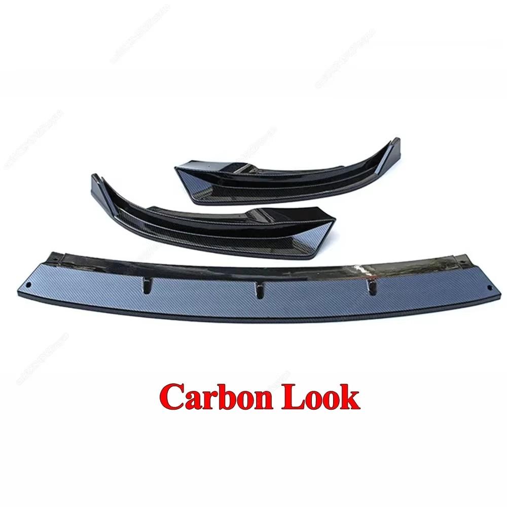 3PCS Car Front Bumper Lip Deflector Splitter Chin Diffuser Body Kit Spoiler Tuning Accessories For Tesla Model Y 2020-2024 Black