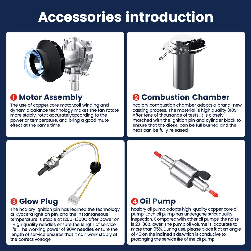 All In One Diesel Air Car Heater Host 5-8KW Adjustable 12V LCD English Remote Control Integrated Parking Heater Machine