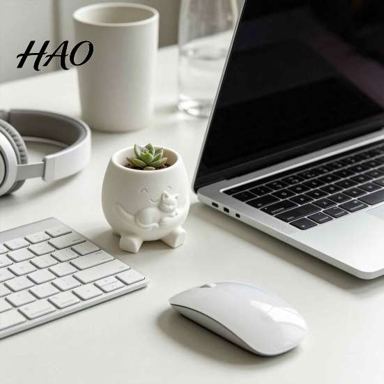 Creative Desktop Decor 3D Printed Face Planter Pot with Cat Design, Decorative Succulents Pot, Personalized Diy Painting Resin Flowerpot for