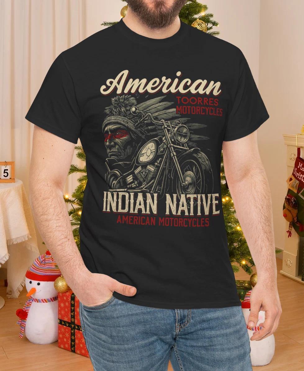 Men s and Women s T-shirts Personalized American Motorcycle Indian for Old Biker T-Shirt XL