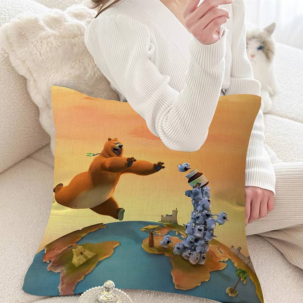 Grizzly And Lemmings Pillow Gift Home Office Decoration Bedroom Sofa Car Cushion Cover case 45x45