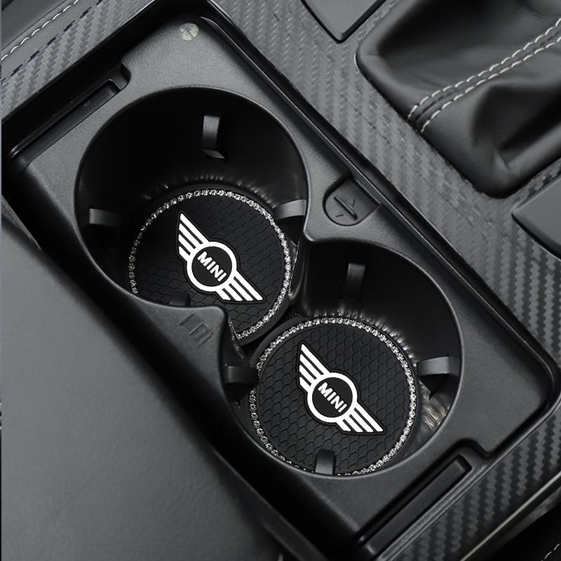 For MINI Cooper Fridge One S F56 R57 R58 R60 JCW Countryman Clubman New Car Coaster Water Cup Bottle Holder Diamond Non-Slip Mat Decoration