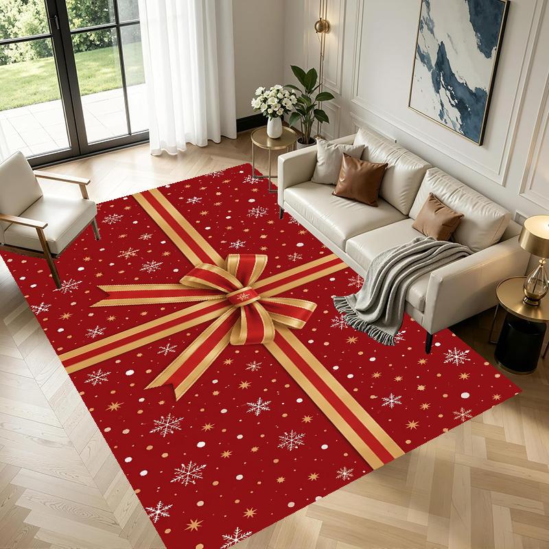 Christmas Pattern Square Area Rug Comfort Indoor Floor Carpet For Home Holiday Gift