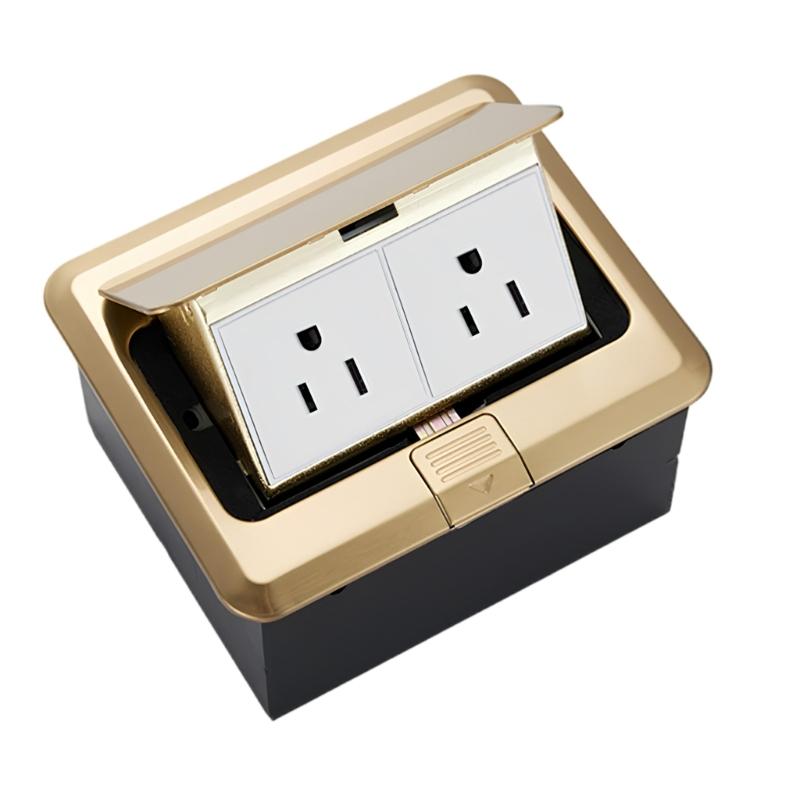 Strong Steel Ground Power Outlet with Spring Loading Popup Mechanism Corrosion Resistant Floor Port US Compatible