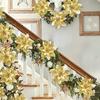 10 Stück Weihnachten Künstliche Blumen Stoffmaterial Rot Silber Gold DIY Kranz Anhänger Reißfest Noel Dekorationen