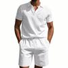 Men's 2 Pieces Linen Set Summer Beach Outfits Casual Short Sleeve Shirts And  Vacation Shorts
