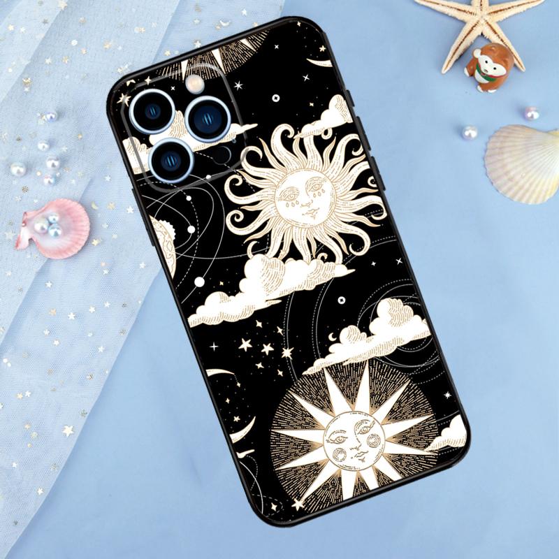 Sun and Moon Case For iPhone 17 Pro Max16 15 14 13 11 12 Pro Max Plus 12 13 Mini 16e 17 Air Back Cover