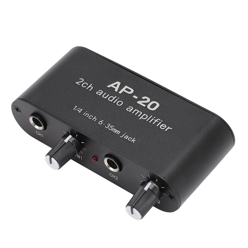 2 Channel Sound Amplifier Balanced 1/4 Inch 6.35mm Gain Independent Adjustment Stereo Sound Amplifie