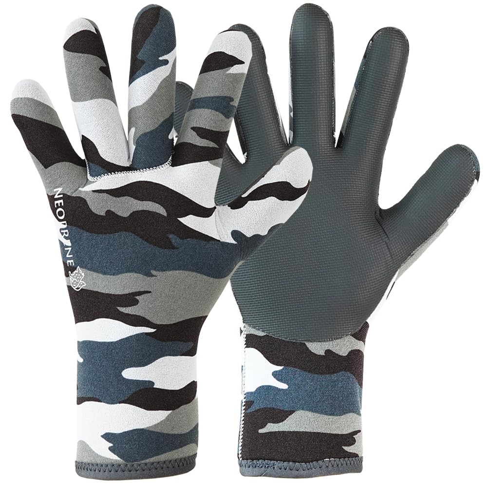 Waterproof Neoprene Gloves 0404 Gray (LL, Camo)