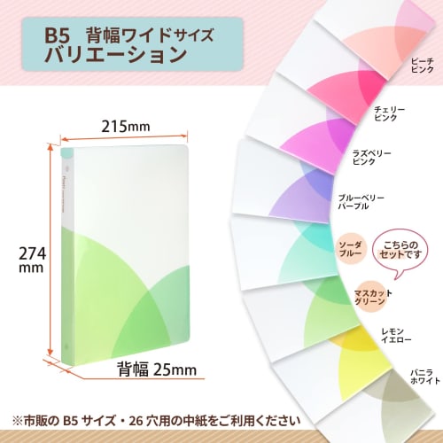 Plus Loose Leaf Binder Wide B5 Vertical Pasty 2 Colors C Set