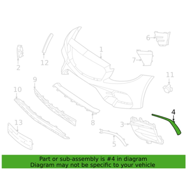 For E-Class C238 2015 - 2018 Front Bumper Trim Strip 2138856306 2138856406 Car Parts