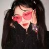 Heart-Shaped Transparent Jelly Sunglasses - Peach Tone, Fun & Integrated Design