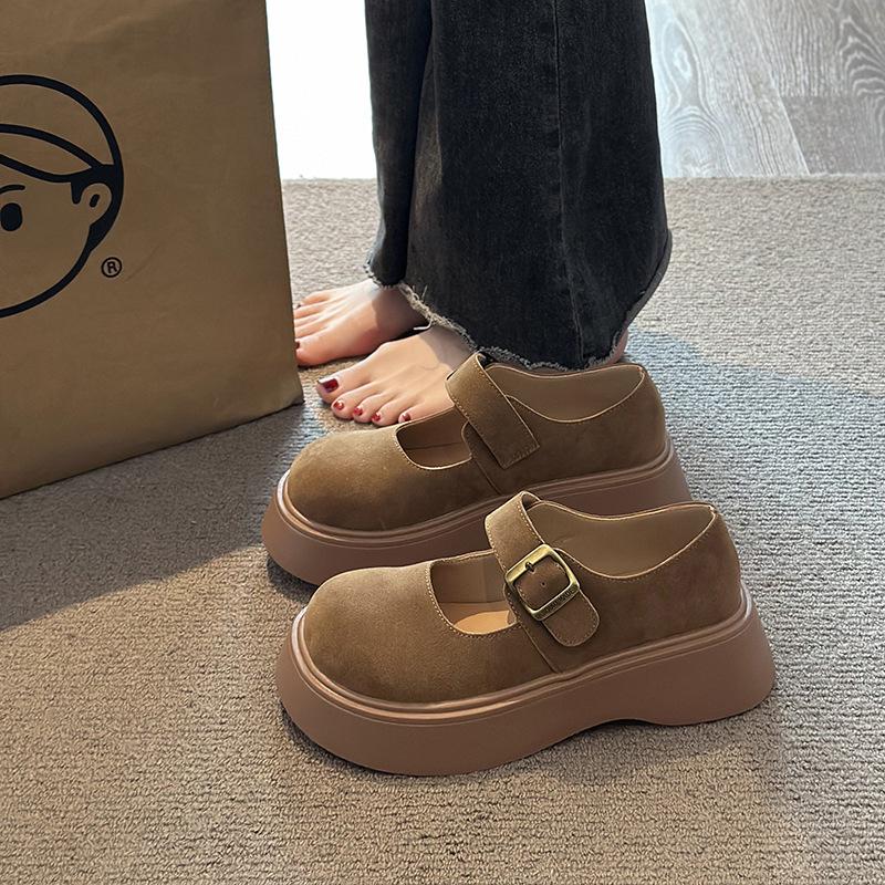 2025 new spring and autumn with skirt small leather shoes round head Japanese jk single shoes loafers platform Mary Jane women's shoes