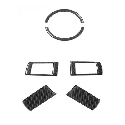 6 Pièces Fibre de Carbone Couvercle de Panneau de Volant de Voiture Autocollant de Garniture Pour Chrysler 300 2005-2007 Sans Navigation Accessoires de Style