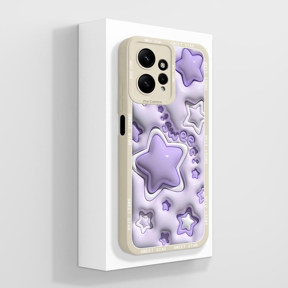 For Redmi Note 12 Pro Plus Phone Case Cute Candy Flowers Cover For Xiaomi Redmi Note12 4G 5G Soft Liquid Silicone Phone Housing