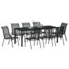 Garden Dining Set 9 Pcs Black Powder Coated Steel