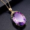 ZHENYANGli Fashion Amethyst Ladies Pendant Necklace Gemstone Necklace Holiday Gift 25-26
