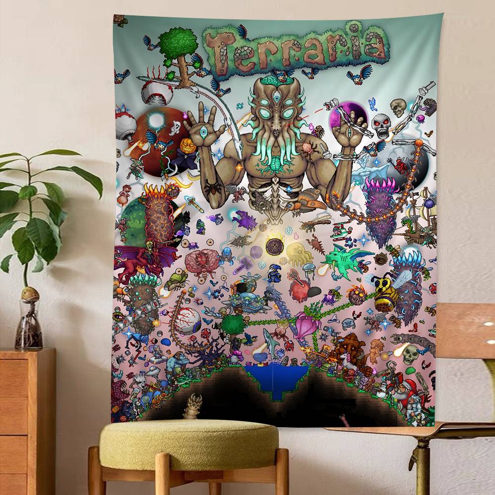 Game TTerraria Cool DIY Wall Tapestry For Living Room Home Dorm Decor Wall Art Decor