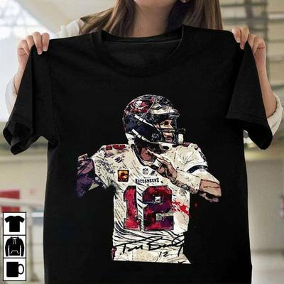 Tom Brady Tampa Herren T-Shirt Schwarz Alle Größen S-5XL JJ4657 Unisex T-Shirt