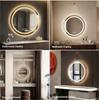 70cm Large Round Gold LED Bathroom Mirror with Hanging Strap, Anti-Fog and Dimmable 3 Colors