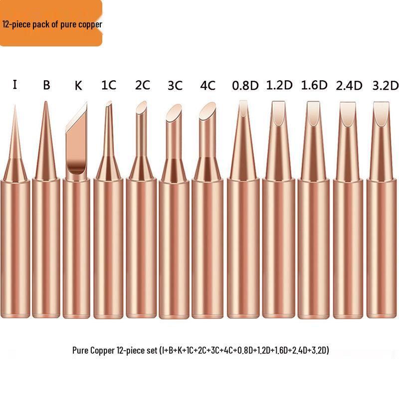 Non-Magnetic 936 Pure Copper 5-Piece Soldering Iron Tip Set for Cross-Border Electric Soldering