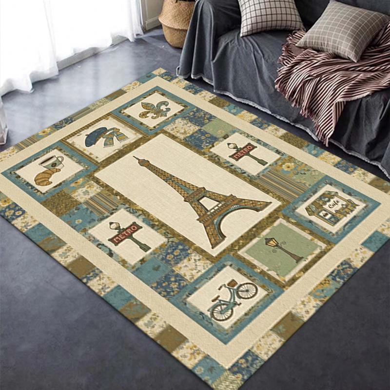 2025 New Paris Eiffel Tower Carpet Rug for Living Room Bedroom Home Sofa Decoration,Kids play Non-slip Floor Mat91