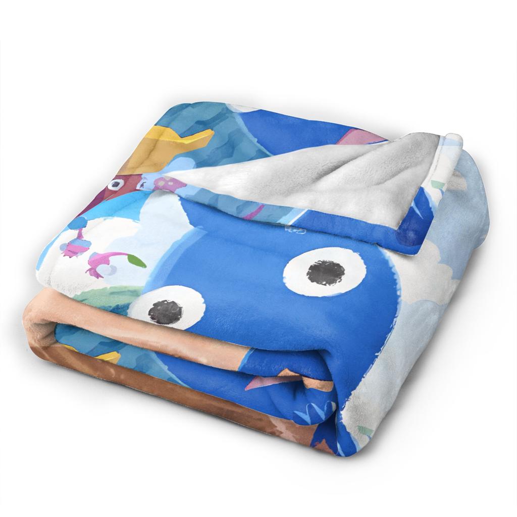 Blue Pikmin Super Warm Blanket  Students Plush Throw Blanket Fluffy Couch Chair Flannel Bedspread Sofa Bed Cover