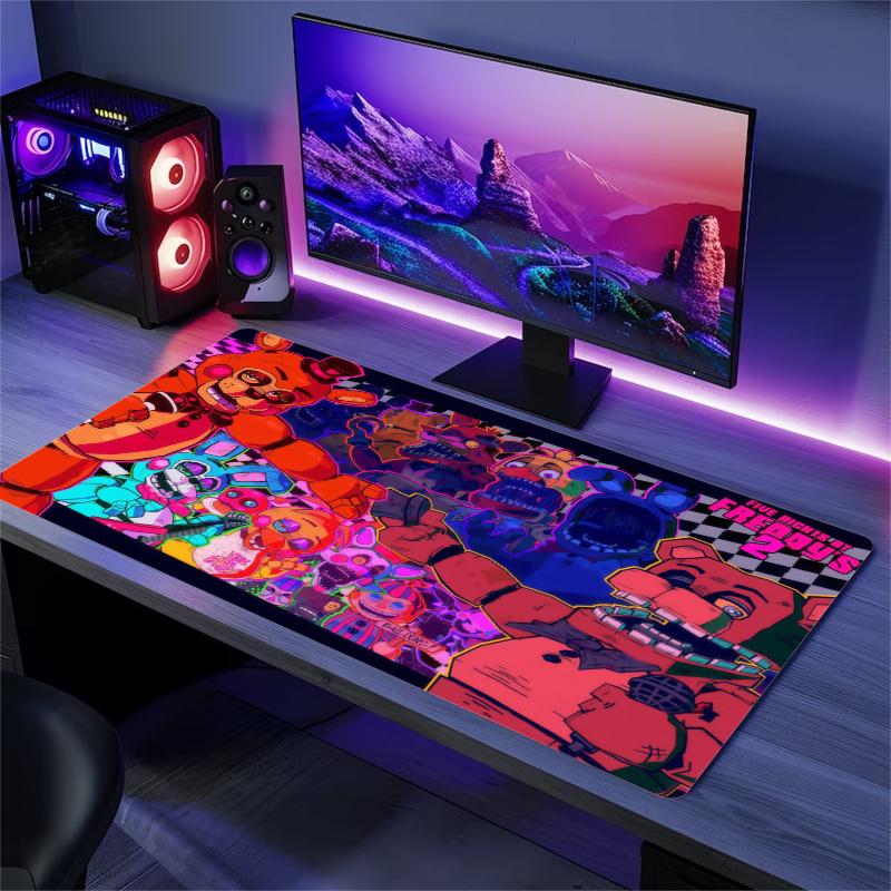FNAF Freddy Color Mouse Pad Large Gaming Table Cushion Non-slip Laptop Tablet Big Mousepad XXL Mat Mini PC Playmat With Lock edge