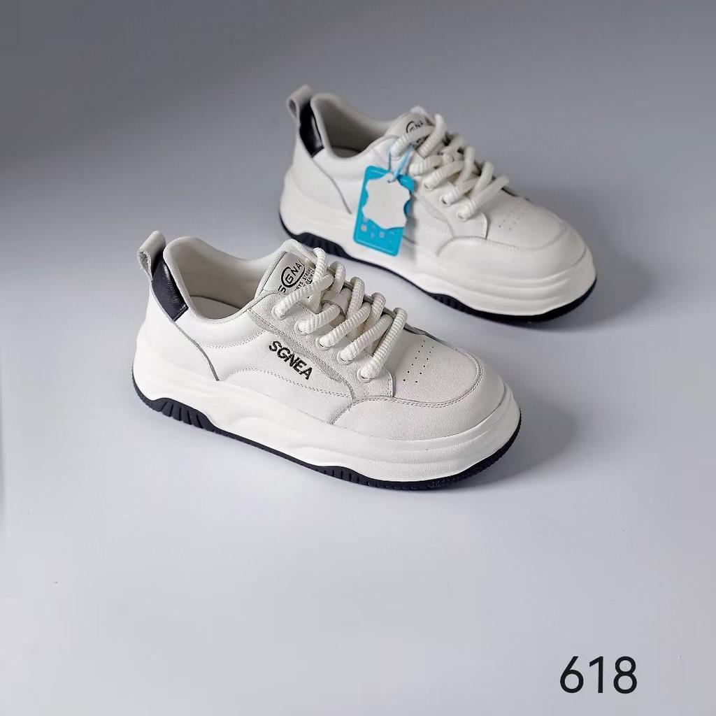 The first layer of cowhide little white shoes women's height-increasing single shoes new low-top casual shoes versatile thick-soled muffin board shoes