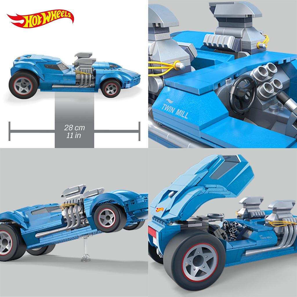 MEGA Hot Wheels Twin von Block Jahre alt und HKV07 Mill™ [Block Set] [Anzahl Teile 635] [10 aufwärts]