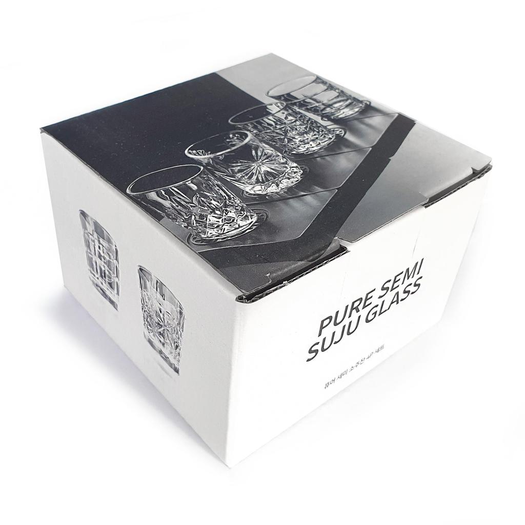 Pure Semi Shot Glasses, 50ml, Set of 4 / PURE SEMI GLASS Clear Glass Glasses, Espresso Glasses, Shochu Glasses, Whiskey, Brandy