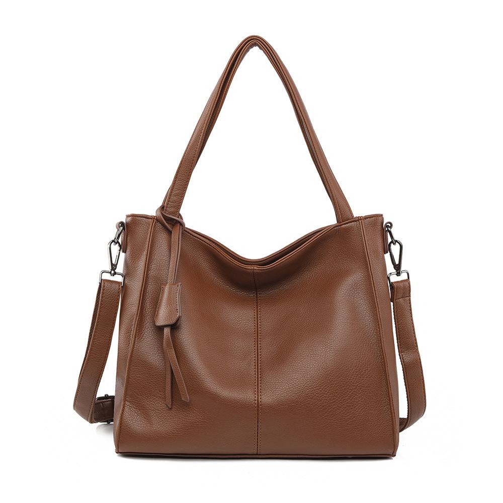 

Single Shoulder Bag, Fashionable Temperament, Women s Bag, Simple Soft Leather Commuting Crossbody Bag, Women s High-end Sense, Large Capacity сідло коричневий колір