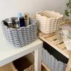 Nordic Cotton Line Ručně tkaný úložný košík z hrubého lana Jednoduchý stolní organizér Box na dětské hračky, svačiny, klíčenky, kosmetické drobnosti