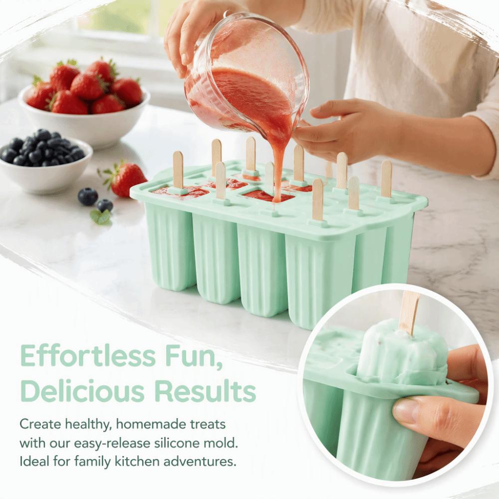 12 Grids Popsicle Molds Silicone Ice Cream Maker Molds DIY Ice Cream Molds DIY Frozen Snack