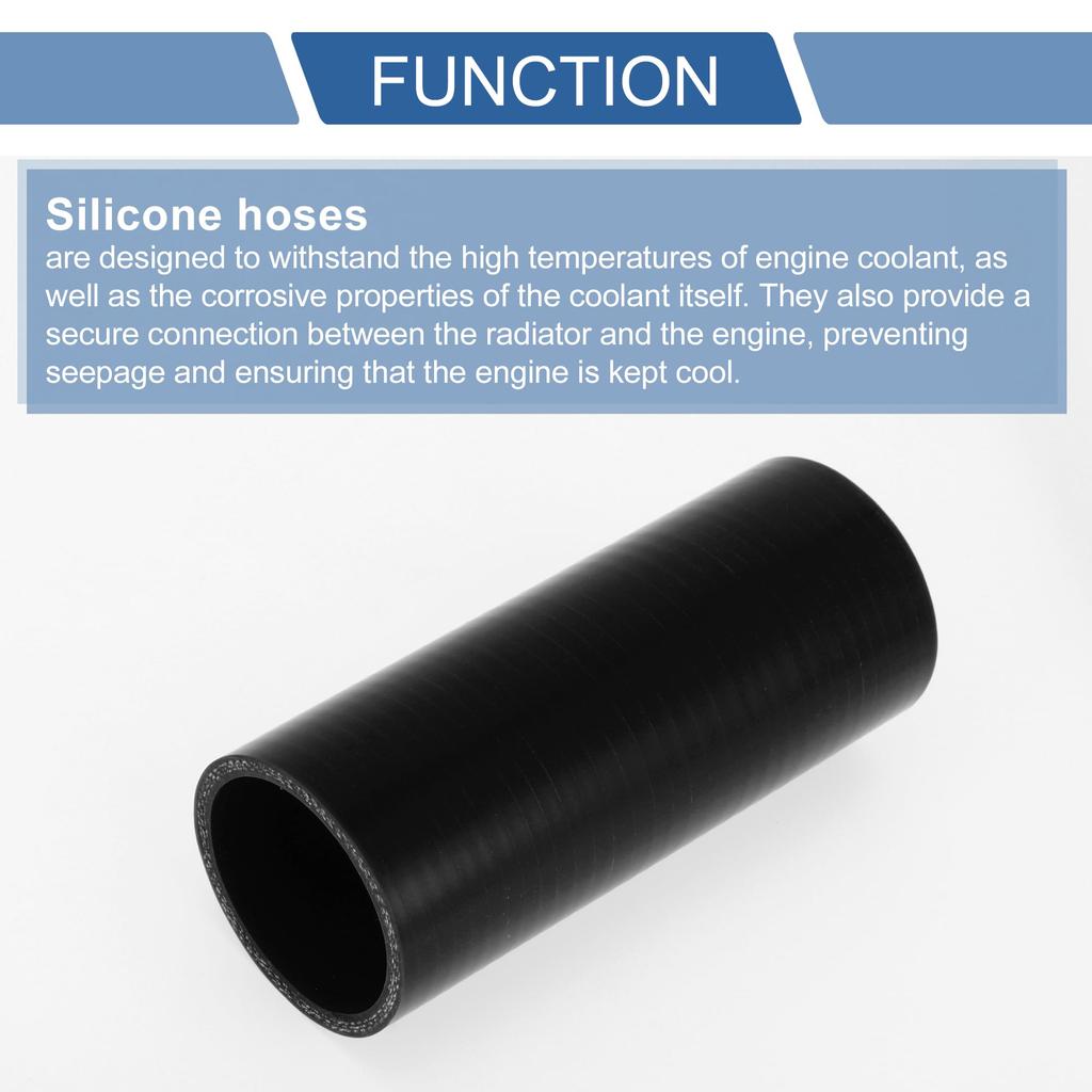 X AUTOHAUX 1pcs 45mm/1.77" Inner Diameter 127mm/5" Length 0 Degree Black Car Silicone Hose Hose Universal