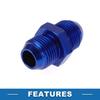 A ABSOPRO Female Flare Reducer Hose Fitting Adapter AN10 AN10 Fuel Line Connector Aluminum Blue
