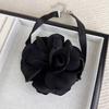 Gothic Fabric Flower Choker Necklace Exaggerated Floral Pattern Pendant Clavicular Chain Charm for Parties and Weddings