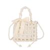 Pearl Woven Mini Shoulder Bag For Summer Elegant Women Pvc Jewelry Detailing