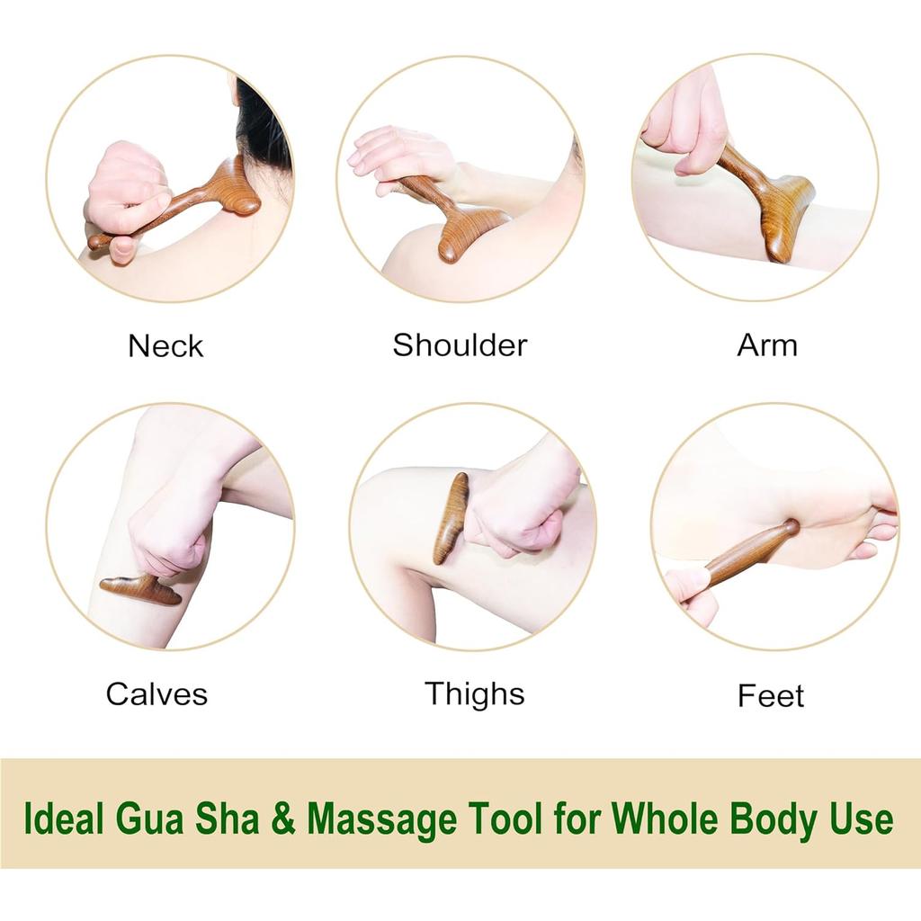 Lymphatic Drainage Massager Wooden Massage Tools Body Gua Sha Paddle for Muscle Release Pain Relief Trigger Point Deep Tissue