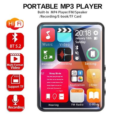2.4-inch Full-screen Touchscreen MP3 Player, Mini Mp4 Player with Bluetooth, 4-128GB, Hi-fi, HD, Lossless Recording, FM Radio