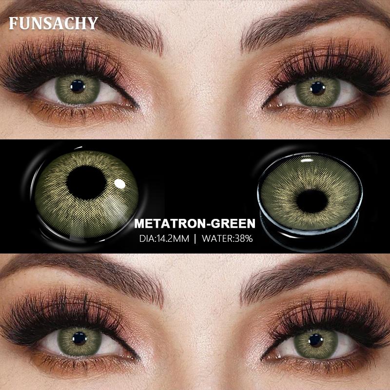 FUNSACHY 1 Pair Colored Contact Lenses for Eyes Blue Lens Gray Green Eye Makeup Natural Lenses Fashion Beauty Cosmetics Pupils