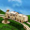 3D Wooden Electric Train Puzzle: Educational DIY Circular Track Toy