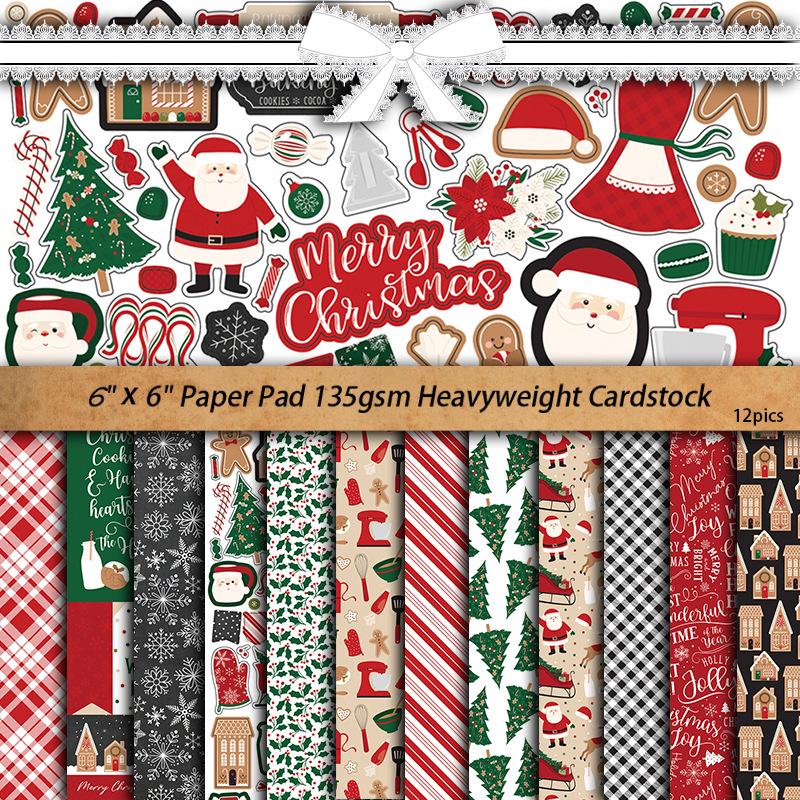 

Retro Christmas Gingerbread House Decorative Stickers and Collage Paper