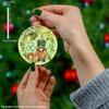 2D Happy St. Patrick's Day Round Shape Acrylic Pendant With Golden Rope, Party Holiday Decorations, Garden Decor, Home Decoration 