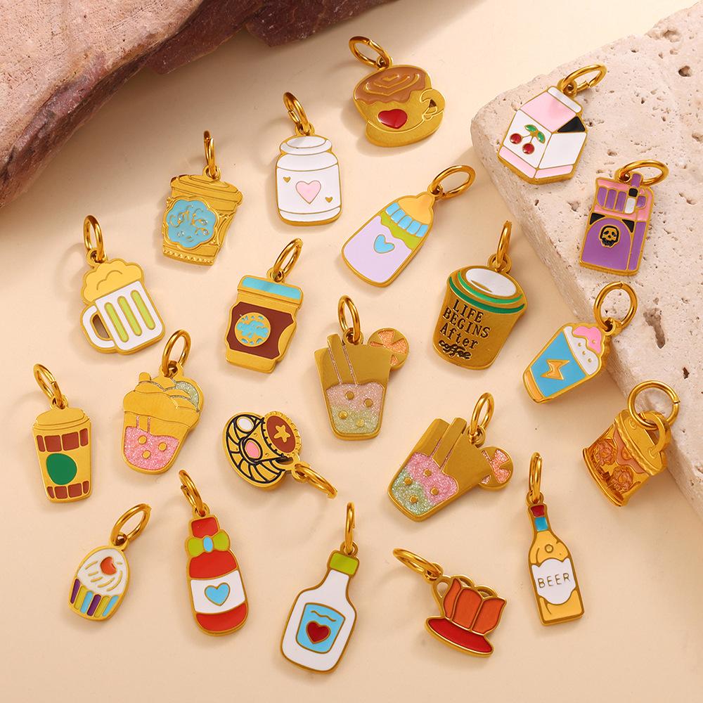 Colorful Enamel Beverage Pendant - Sweet Girl Fashion Jewelry
