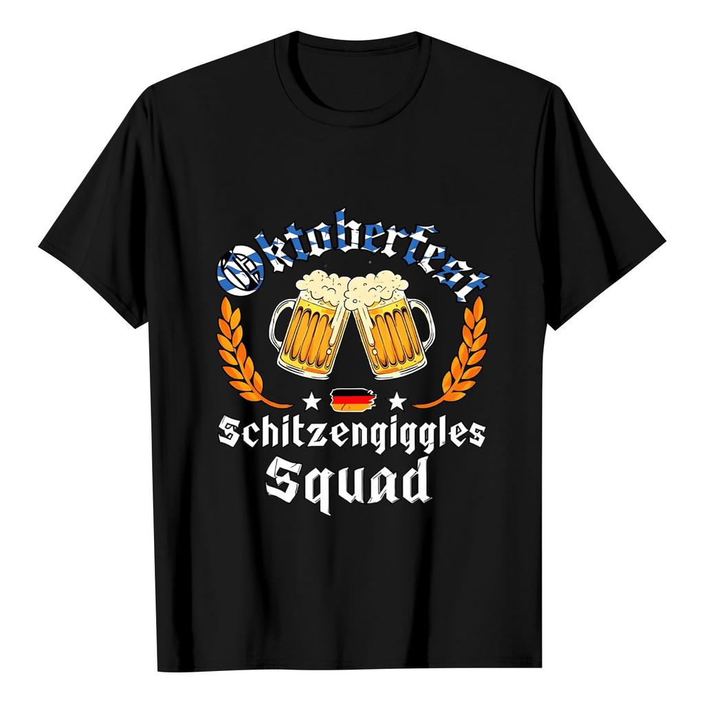 Women's Casual Short Sleeve T-Shirt Oktoberfest Letter Print Loose Fit Crew Neck Lightweight Top for Everyday Wear