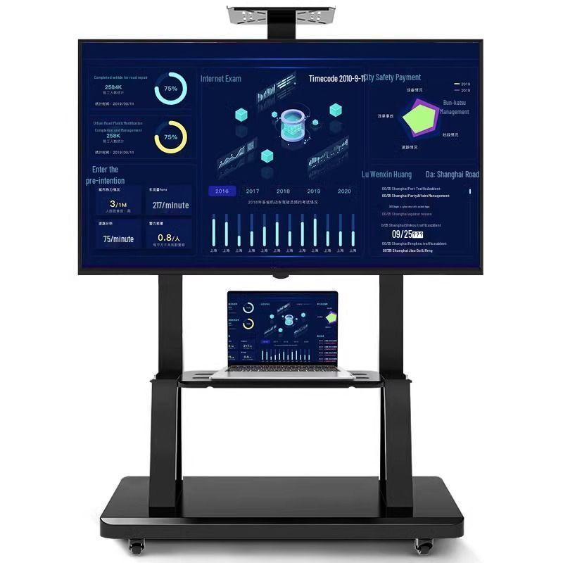 Floor-Standing LCD TV Cart with Movable Stand and Wall Mount