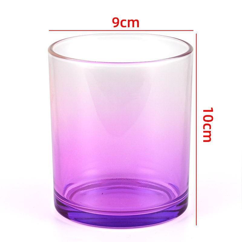 Colored Glass Aroma Candle Jar with Lid