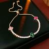 Flowing light~ Super Sparkling Zircon Flower Bracelet Exquisite Fashion Bracelet Temperament Versatile High-end Jewelry Women