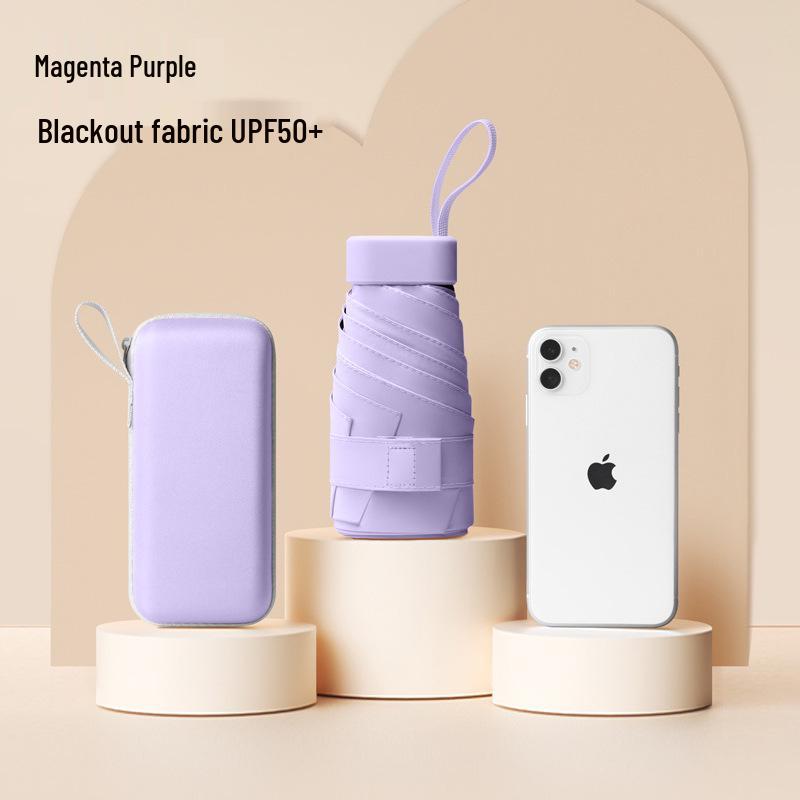 Compact UV Protection Mini Umbrella: Sun and Rain Shield for Students